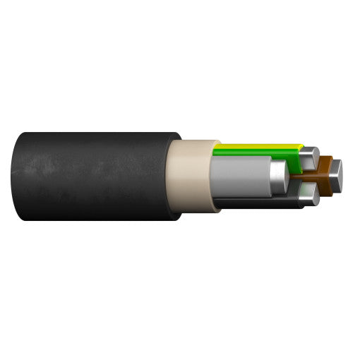 Aluminum electrical cable 3x240+1x120mm2 SLPE, PVC, 0.6, 1KV roll 800m