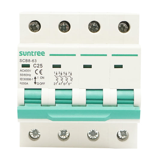 Automatic circuit breaker 4P, 25A 400VAC Suntree