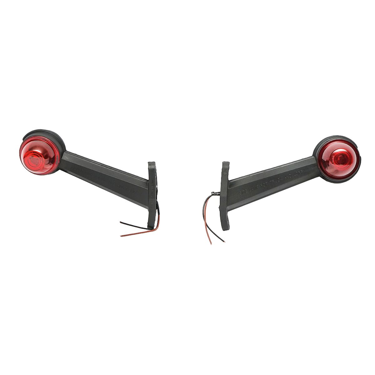 Side marker lights with LED 24V, red-white, hard PVC /set