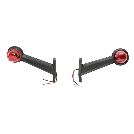 Side marker lights with LED 24V, red-white, hard PVC /set