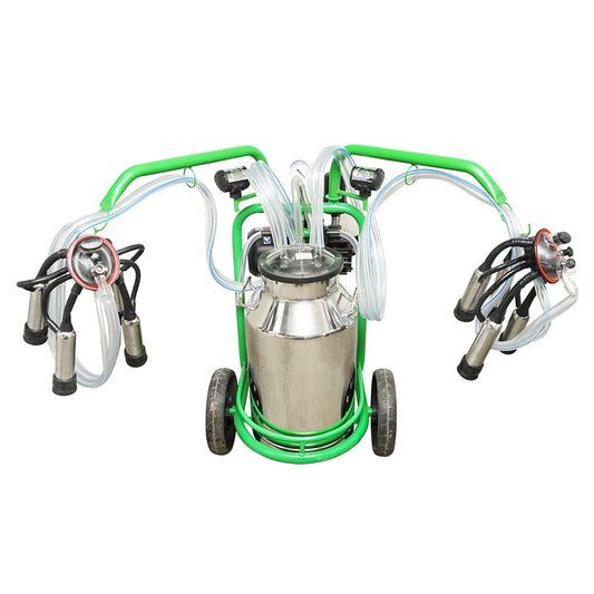 Milk milking machine 2-poster 40L stainless steel tank with bottle, vacuum reservoir Breckner Germany