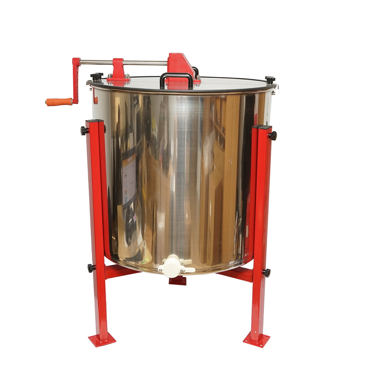 Manual beekeeping centrifuge, stainless steel honey extractor with 4 frames