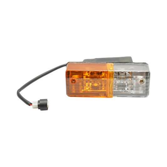 Right front indicator lamp for Fiat, Massey Ferguson, Landini, Case IH 12V/5W, 160x60mm OEM code 5124111, 5124113, 87569358, 9958319, 4997265, 4999859, SF4999859, 1425884M93, VPM3633, 400481AA