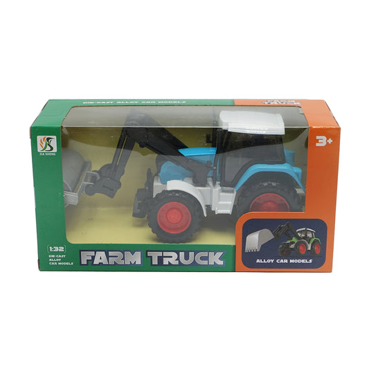 Blue tractor with compactor cylinder, 175x65x80mm toy for children over 3 years