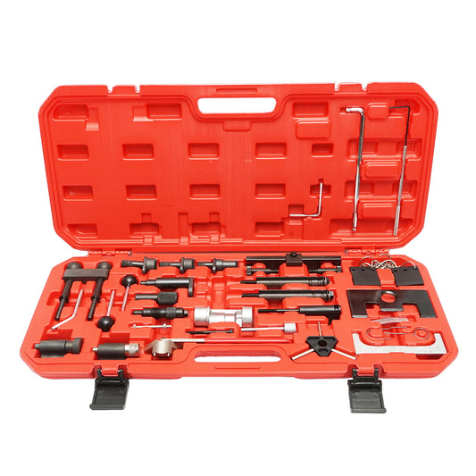 VW, Audi, Seat, Skoda timing belt locking and fixing tool kit for gasoline and diesel 34 pieces Breckner Germany