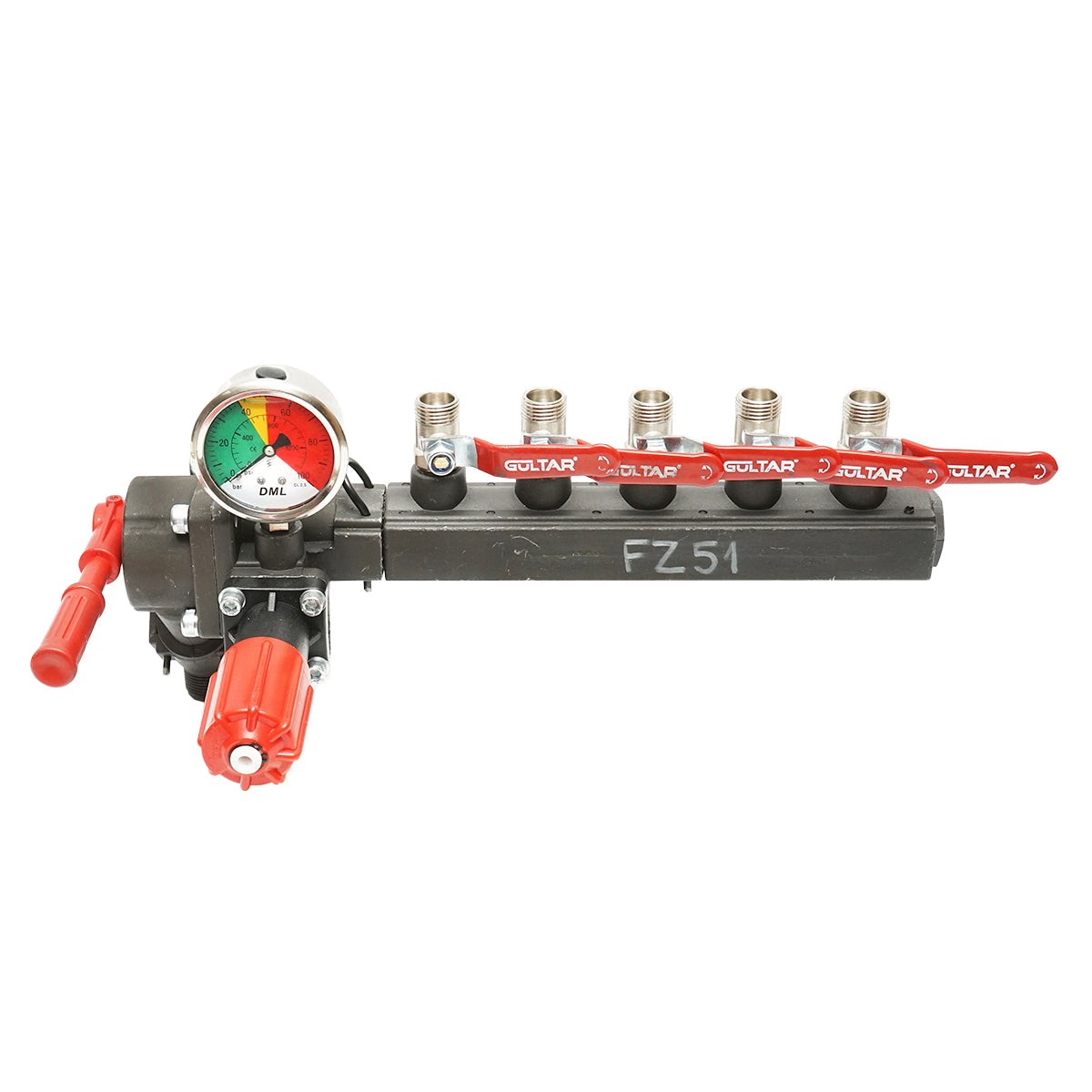 Distributor with 5 horses, glycerin manometer included for herbicide applicator