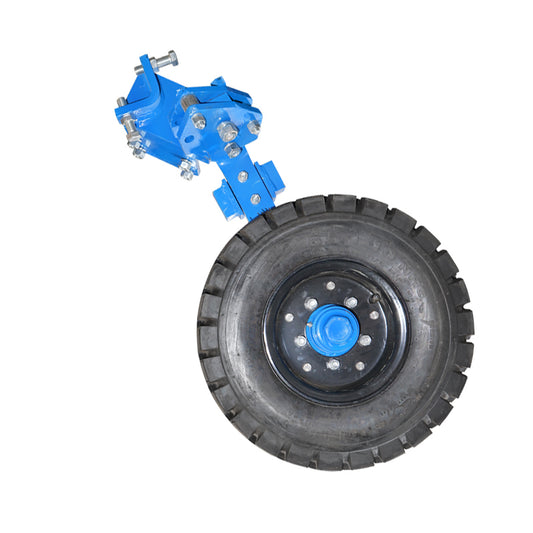 Wheel with arm, industrial tire 650/10 for hydraulic reversible plow.