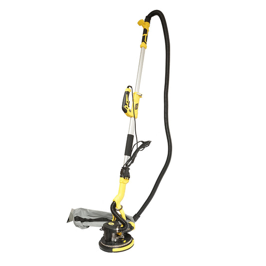 Wall and ceiling sander with vacuum cleaner and bag 880W, 220V, 5 speed settings 1000-2100 r/min, telescopic arm 125-180cm, illuminated head with 72 LEDs, 6 discs 225mm Crownman