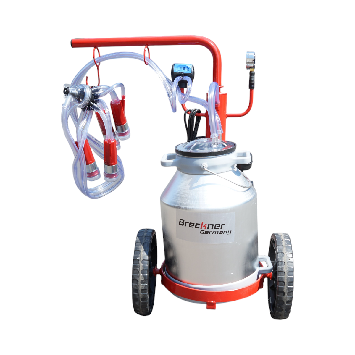 Milking machine 1 post with a 30L aluminum tank with vacuum in frame (vacuum) Breckner Germany