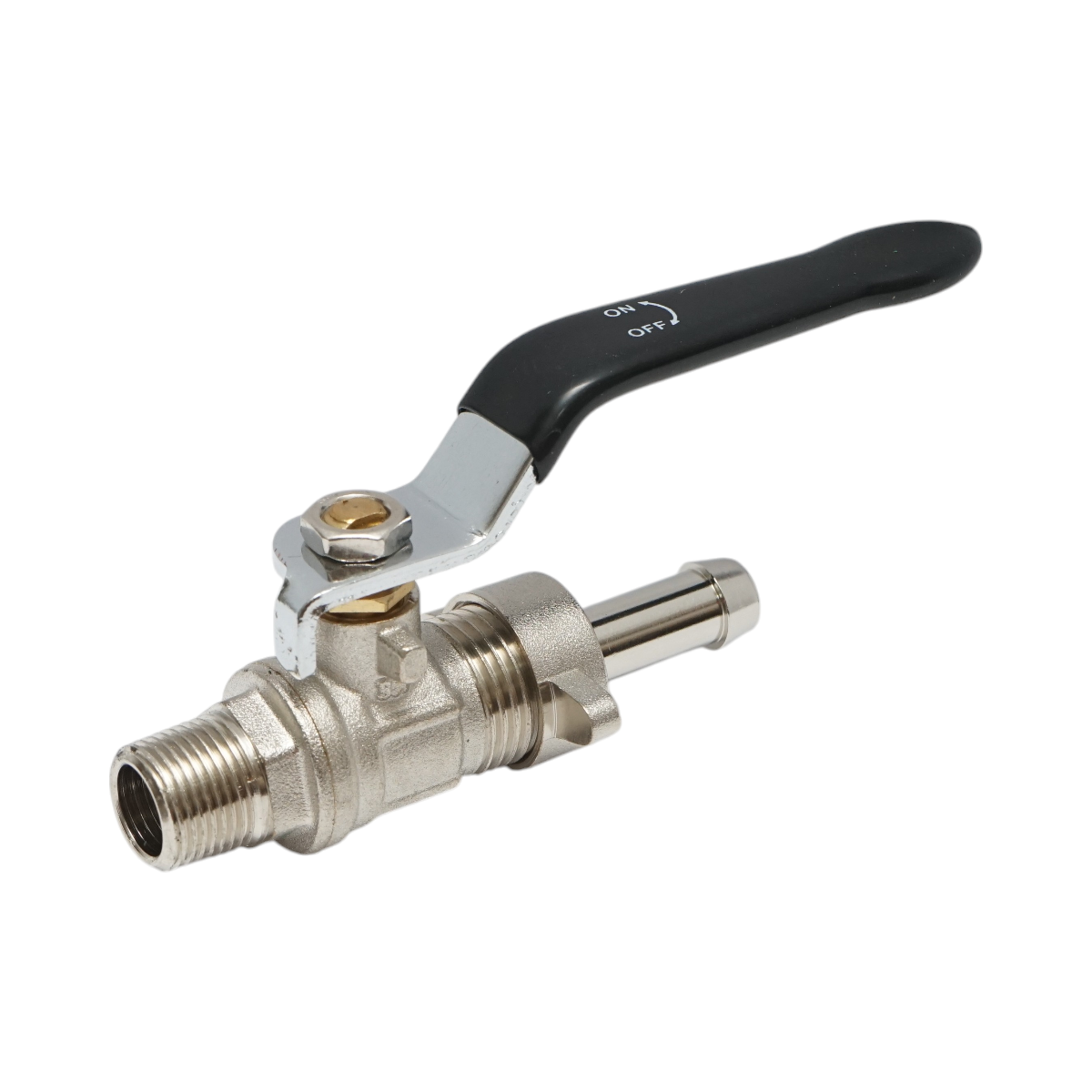 Shut-off valve with quick connection and exterior thread 1/2 for herbicide sprayer