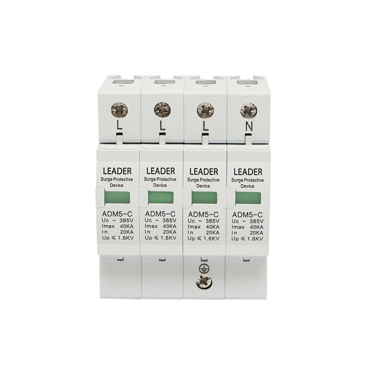 Surge arrester with signaling for photovoltaic systems LA-SPD-4P-40kA-385V Leader