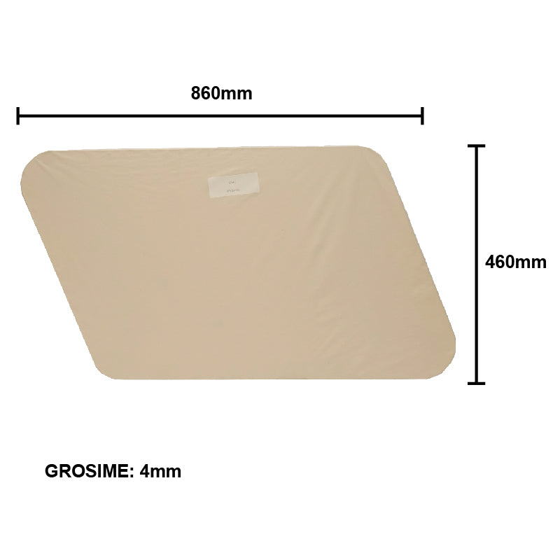 Window 860x460x4mm mobile side for new type UTB U-650 conical cabin