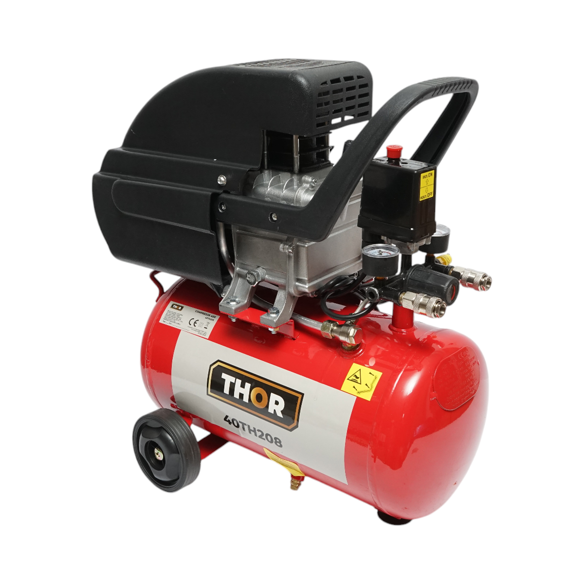 24L air compressor, motor power 1.5KW/2HP, maximum pressure 8 bar, air intake volume 195L THOR