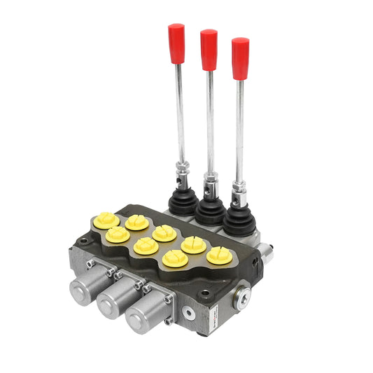 Hydraulic distributor with 3 levers safety valve SD11 flow 80L/min lever and reduction -15 / +80 Breckner Germany