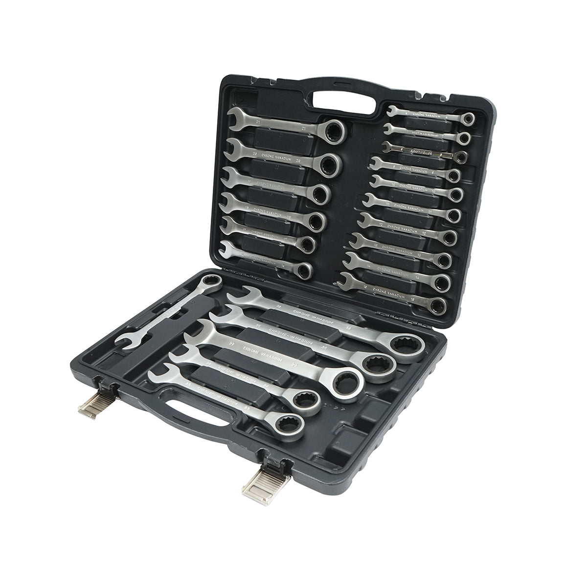 22-piece combination wrench set with ratchet 6-32mm CrV Breckner Germany