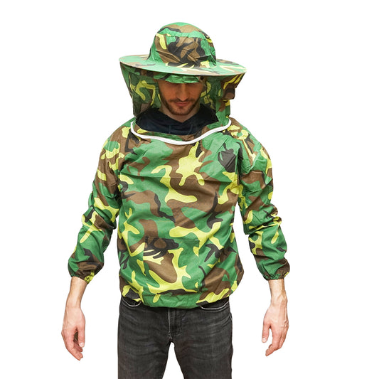 Camouflage beekeeping jacket size L with protective mask
