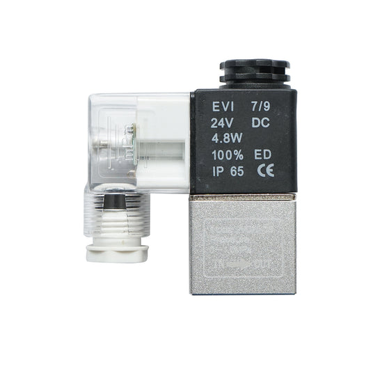 Pneumatic solenoid valve 4.8W DC24V, 1 circuit 1/4 IP65
