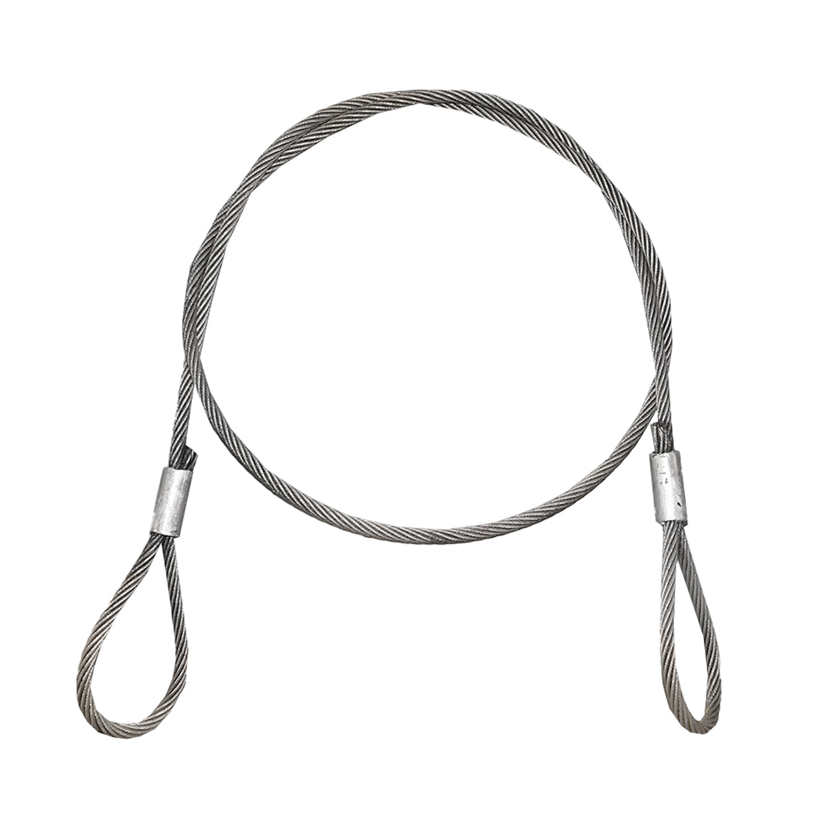 Steel cable/winch rope with a thickness of 20mm and a length of 4m with rings for towing or lifting