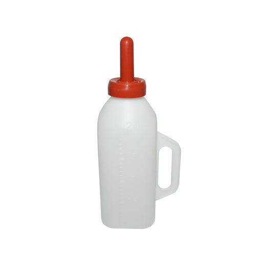 Plastic bottle drinker with teat 2 L for calves Breckner Germany