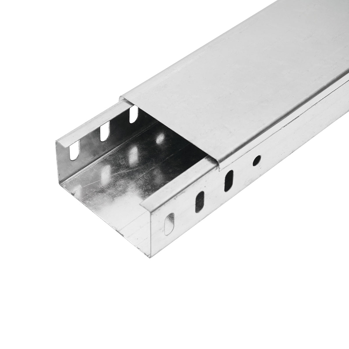 Non-perforated galvanized metal gutter 50x100x2000mm