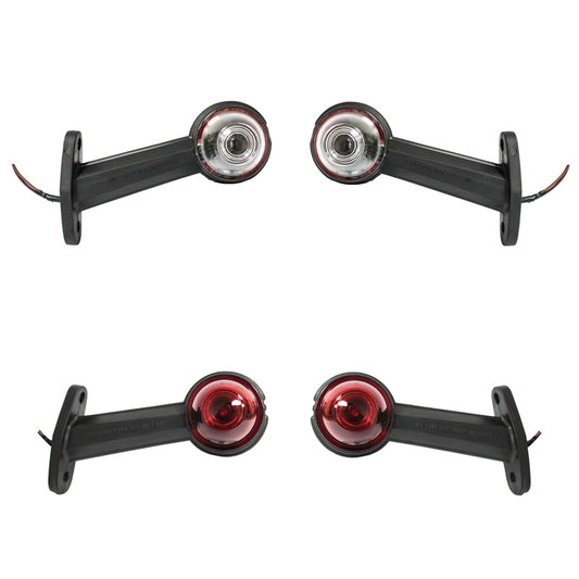 24V LED side marker lights, red-white elastic PVC /set