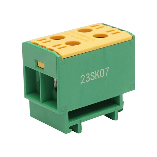 AL-CU derivation connector, 1-pole, isolated yellow-green 25mm2, 380VAC