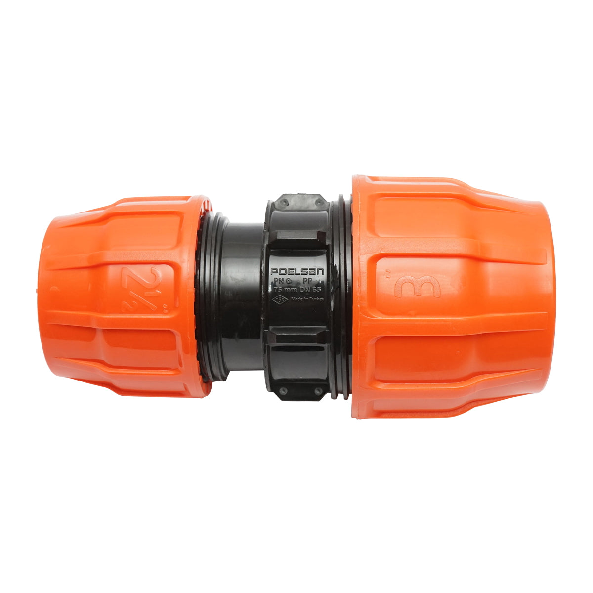 D75x50mm reducing coupling, PN6 for irrigation systems.