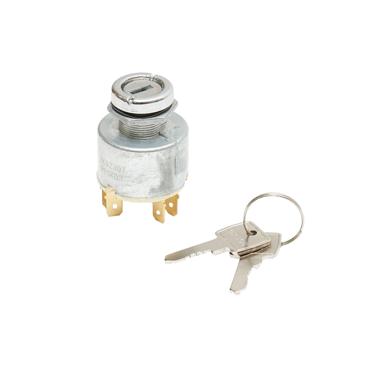 Universal ignition switch with key, 12V, 5 pins, diameter 35mm, screw thread diameter 18mm Breckner Germany