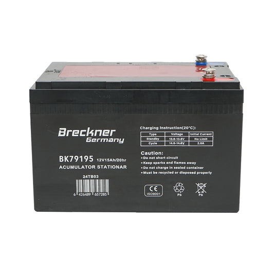 Solar gel battery 12V 15Ah 20HR 150x100x100mm Breckner Germany