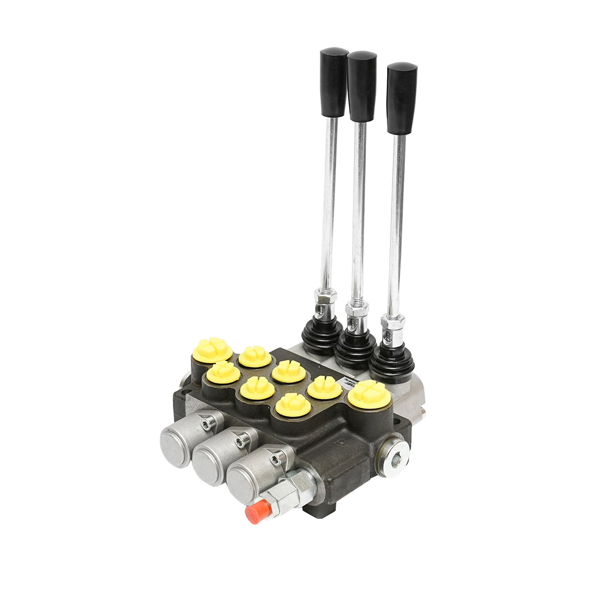 Hydraulic distributor with 3 levers, flow rate 40L/min with included lever and reduction -15 /+80 Breckner Germany