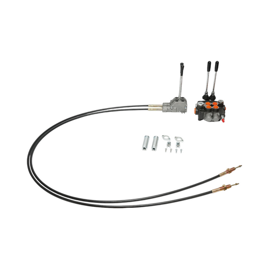 Hydraulic distributor with 2 levers, cable length 2m pressure 250 bar flow 80L/min Breckner Germany