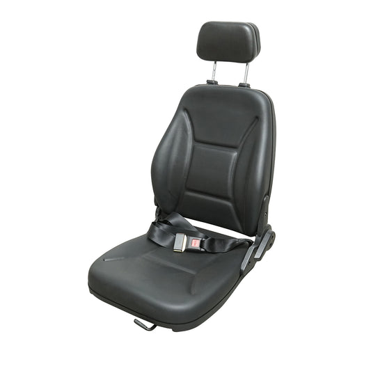 Universal seat with seatbelt and headrest for agricultural or industrial machines, forklift