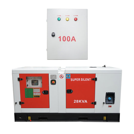 Three-phase electric generator 28KVA, 230/400V with Ricardo N4100DS-30KW diesel engine and 100A ATS