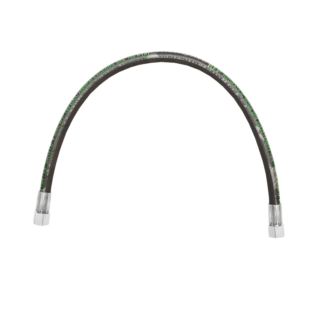 2SN pressure hose DN10 certified with hydraulically fixed ends L=800mm M20
