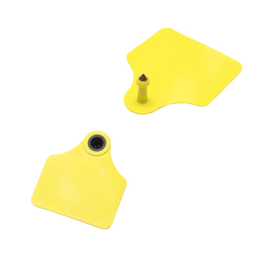 Set of unmarked yellow bell collars for cows Breckner Germany