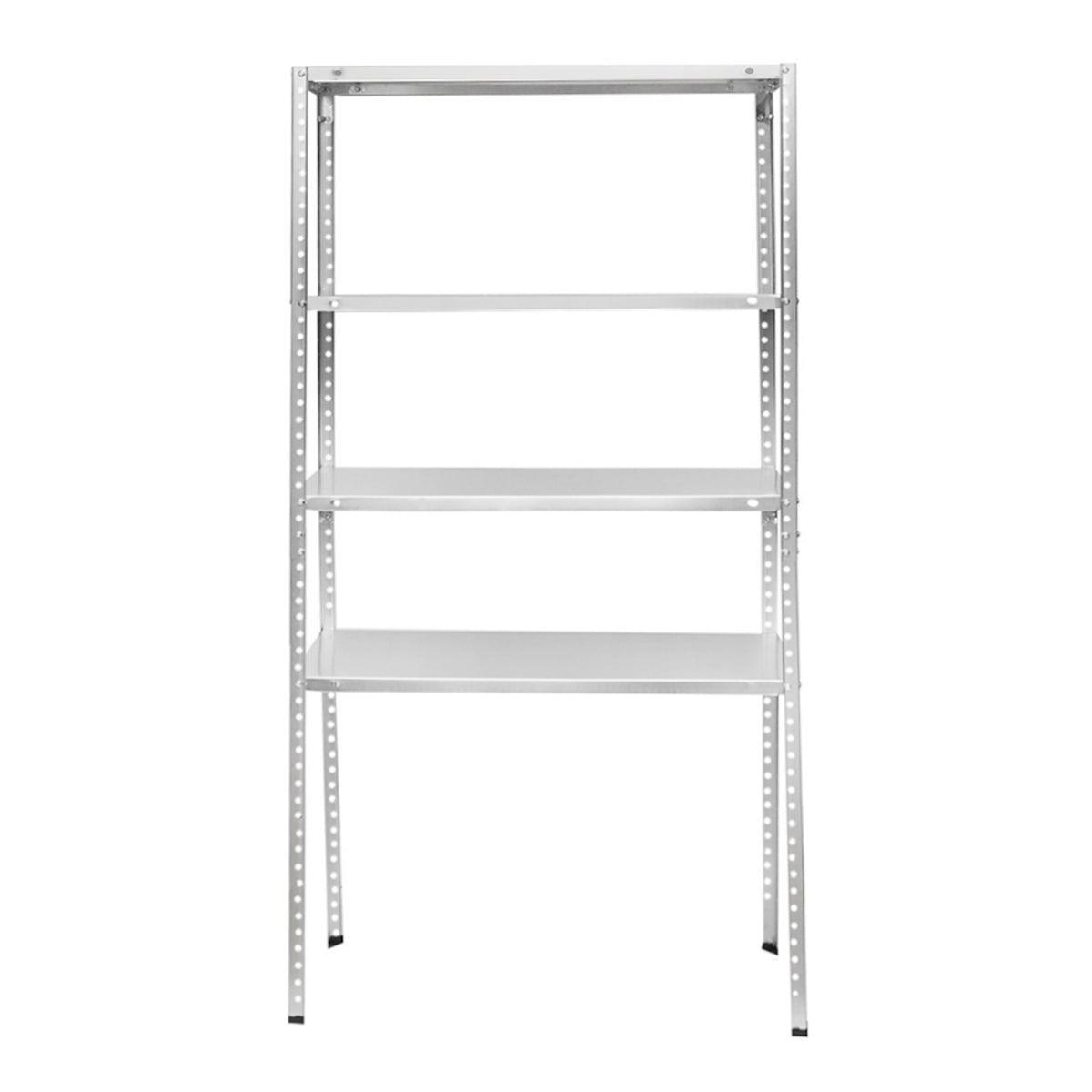 Metal shelf with 4 shelves, 147x75x30cm, 45kg/shelf, assembly with screws, galvanized