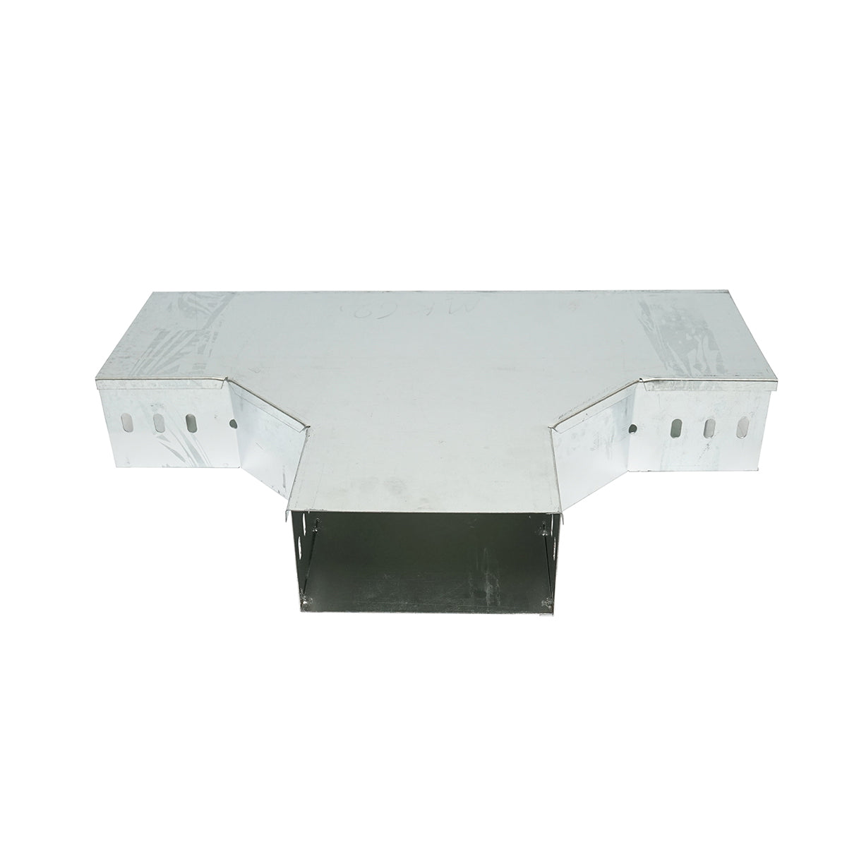 Horizontal T branch made of galvanized steel for gutter 100x200mm