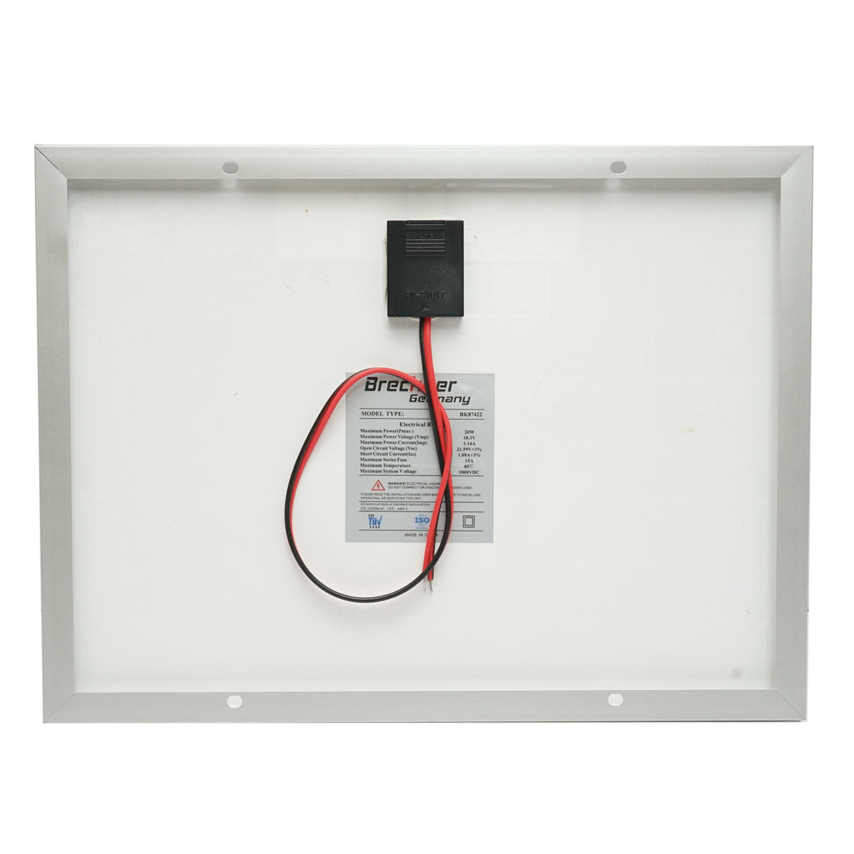 20W photovoltaic monocrystalline solar panel 400x300x17mm Breckner Germany