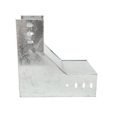Vertical elbow 90 degrees for ascending from galvanized steel for gutter 100x200mm