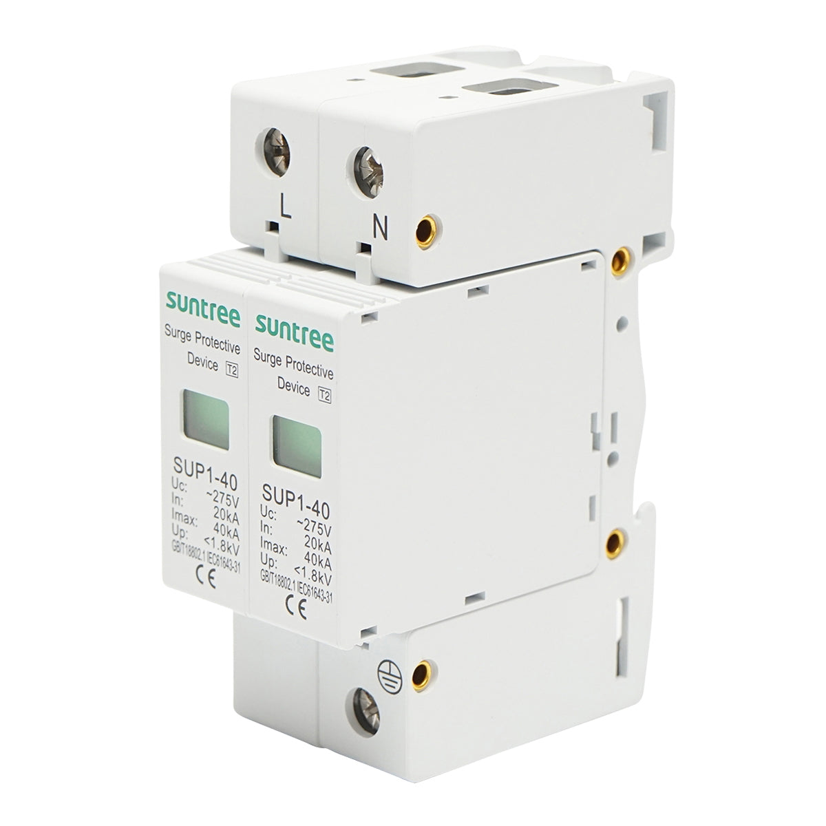 Surge arrester with signaling 2P ACSPD 230VDC 2040KA Suntree