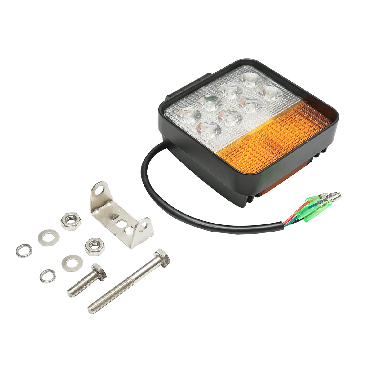 LED projector with signaling 12-48V, 48W, 3 functions, aluminum housing 110x110x42mm