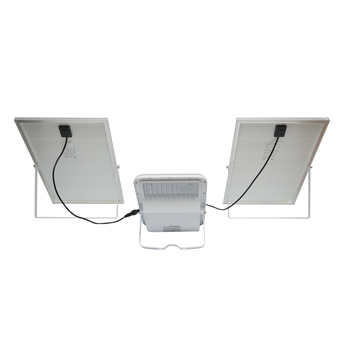 LED lamp with solar panels 50W projector 150W remote control, battery 3.2V/40Ah Breckner Germany