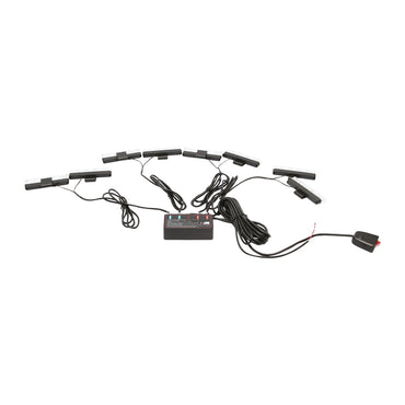 Set of 8 strobe lights with 4 LEDs, yellow light 12V Breckner Germany