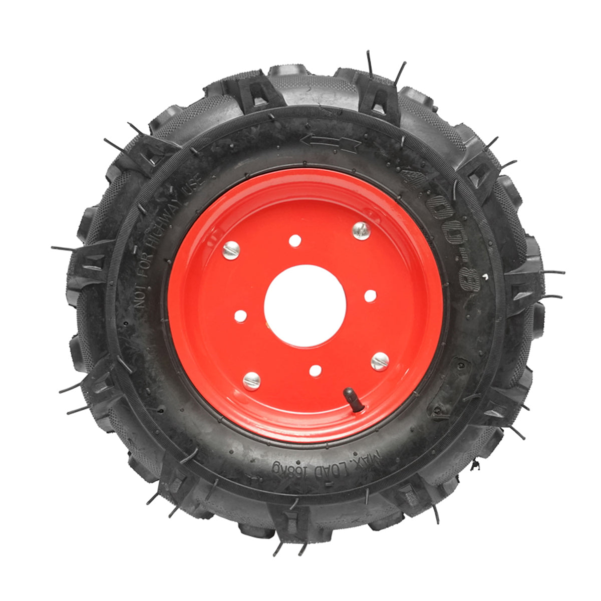 Complete wheel 400/8 R1 4PR with red rim