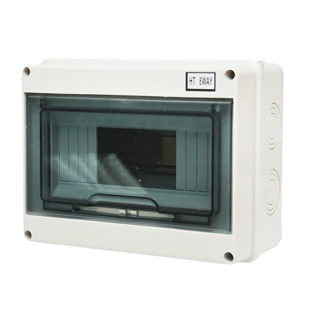 Single row fuse board, 8 modules 215x210x100mm IP65