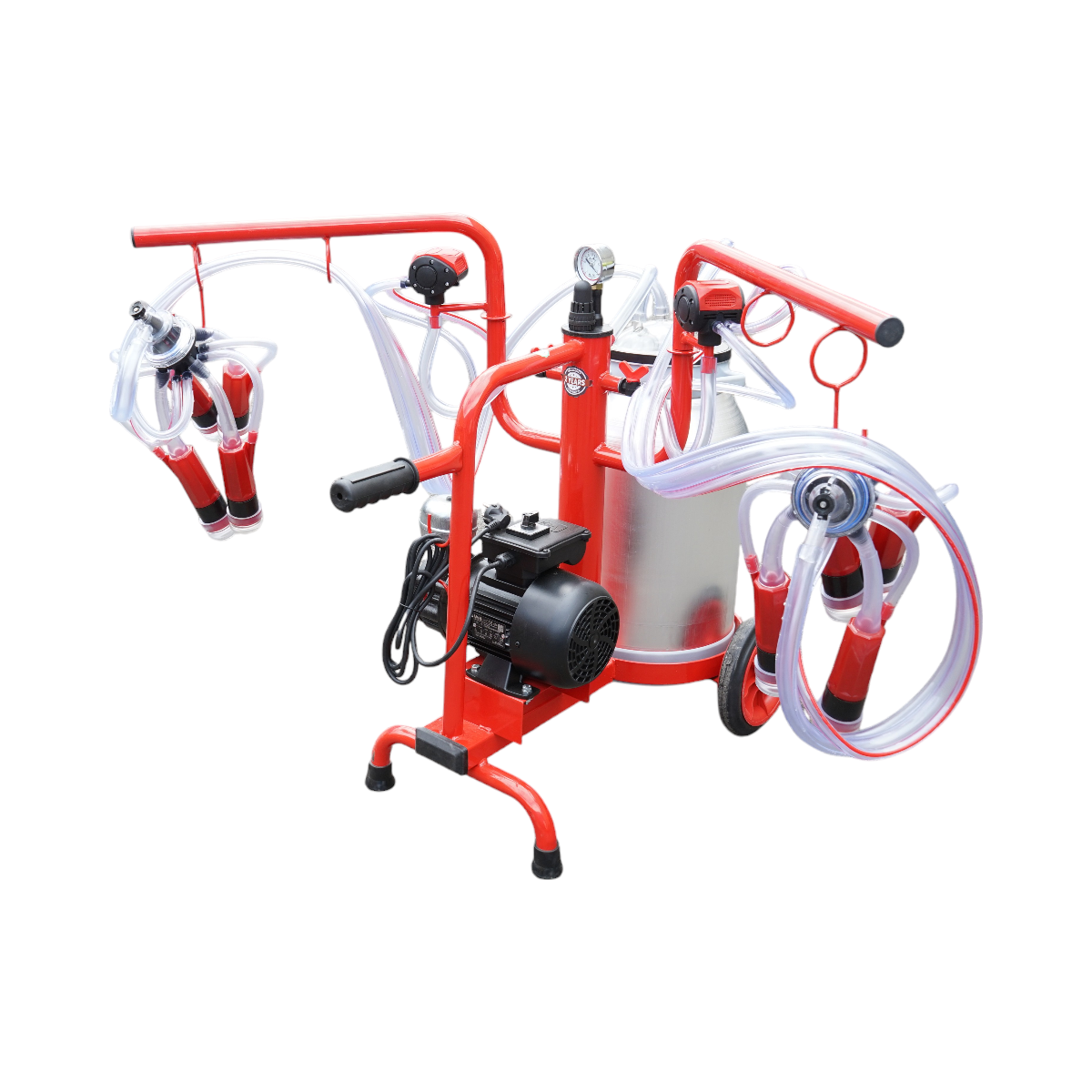 Milking machine for cows with 2 positions, 40L aluminum tank with vacuum frame (Breckner Germany)