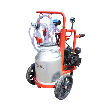 Milking machine for cows, 1 post, 30L aluminum tank with vacuum in frame (Breckner Germany)