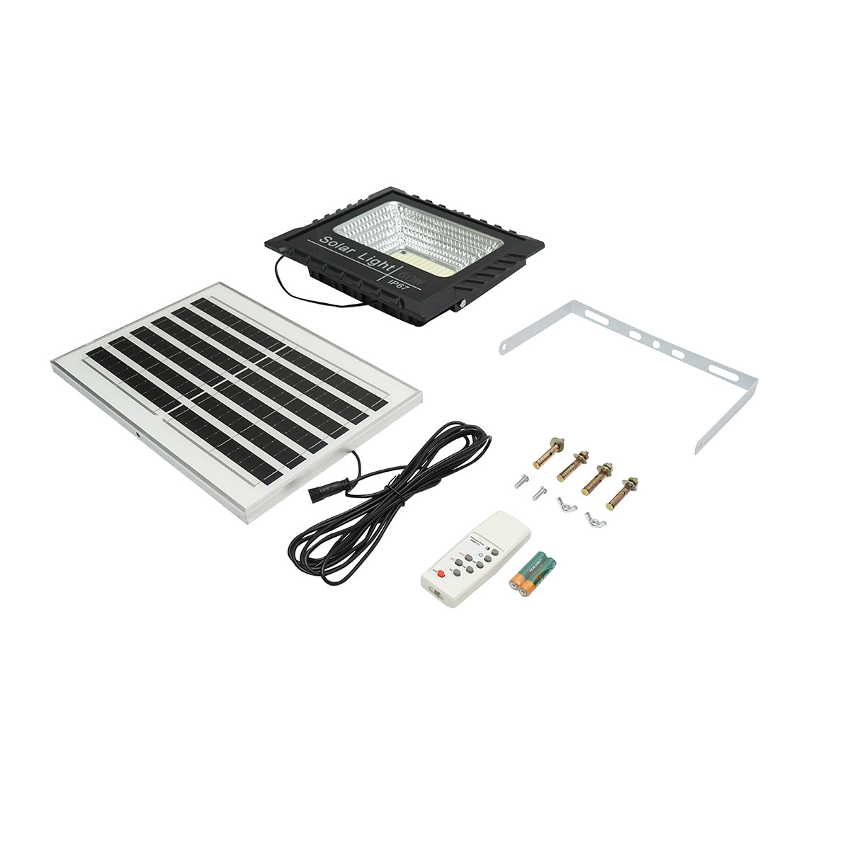 60W LED projector with 10W solar panel, 1200mAh battery, and remote control IP67 Breckner Germany