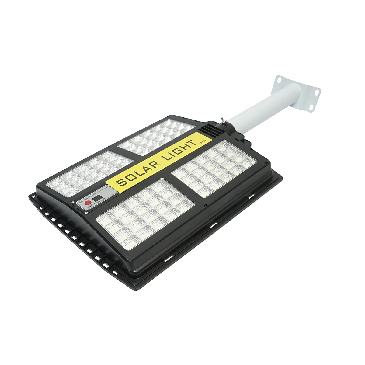 200W 6500K LED solar street lamp with 15W solar panel, 15000mAh battery, remote control, pole mount IP65 Breckner Germany