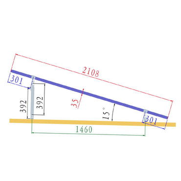Complete mounting system, roof structure for 4 photovoltaic solar panels with adjustable angle 15-30 degrees Breckner Germany